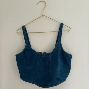 Denim corset top